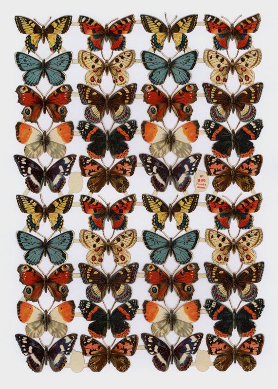 Viktoriánské zbytky (chromolitho) od English School