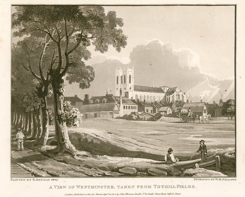 Pohled na Westminster z Tothill Fields od English School