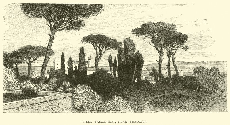 Villa Falconieri, poblíž Frascati od English School