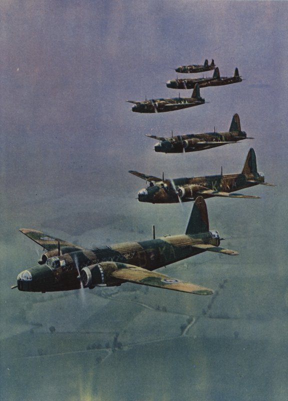 Bombardéry Wellington ve formaci od English School