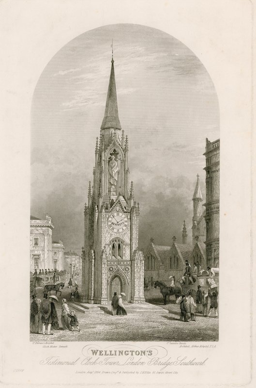 Wellingtons Testimonial Clock Tower, London Bridge, Southwark od English School