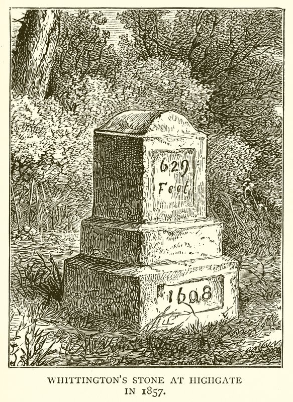 Whittingtons Stone v Highgate v roce 1857 od English School