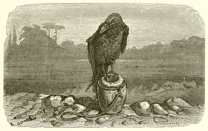 Vrána a džbán od Ernest Henry Griset