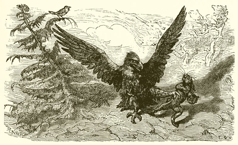 Vrabec a zajíc od Ernest Henry Griset
