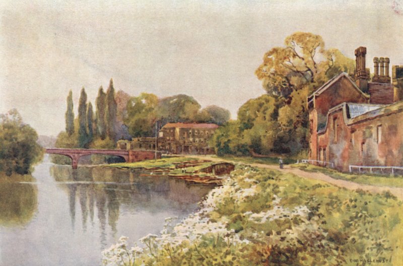 V Hampton Court (barevné lito) od Ernest William Haslehust