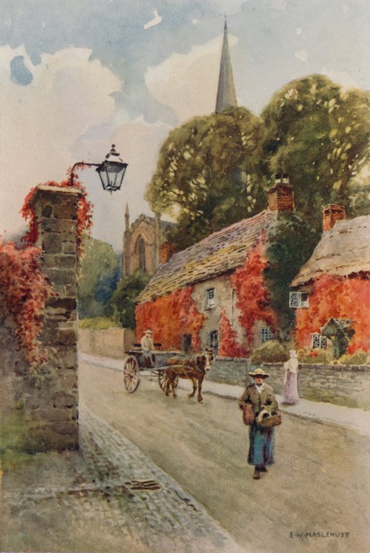 Bakewell, South Church Street (barevné lito) od Ernest William Haslehust