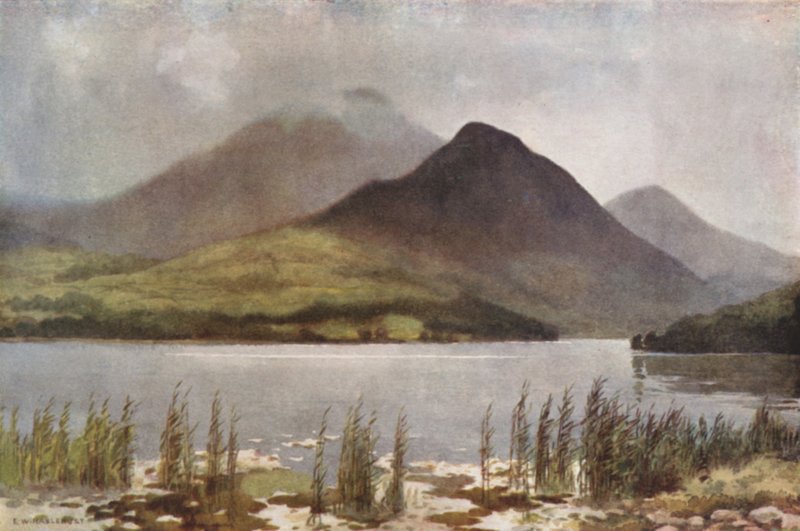 Jezero Bassenthwaite a Skiddaw (barevné lito) od Ernest William Haslehust