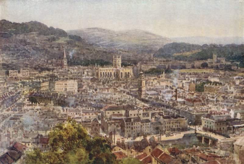 Vana z Beechen Cliff (barevná lito) od Ernest William Haslehust