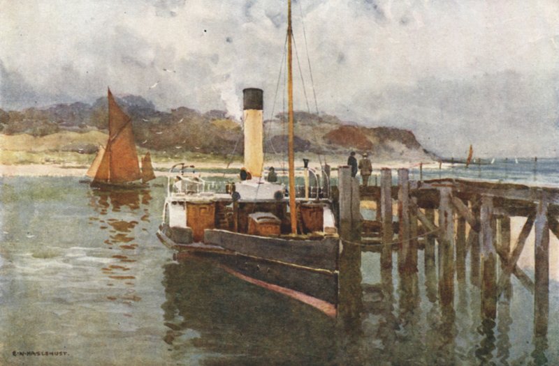 Bembridge Harbour (barevné lito) od Ernest William Haslehust