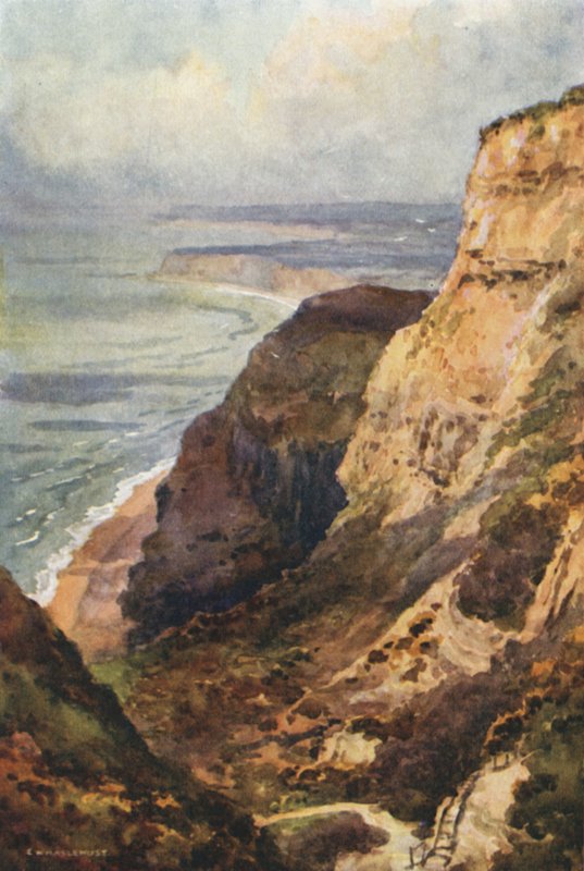 Blackgang Chine (barevné lito) od Ernest William Haslehust