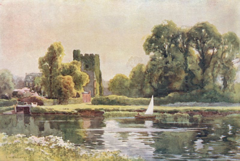Cookham Church (barevné lito) od Ernest William Haslehust