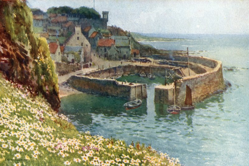 Crail Harbor (barevné lito) od Ernest William Haslehust