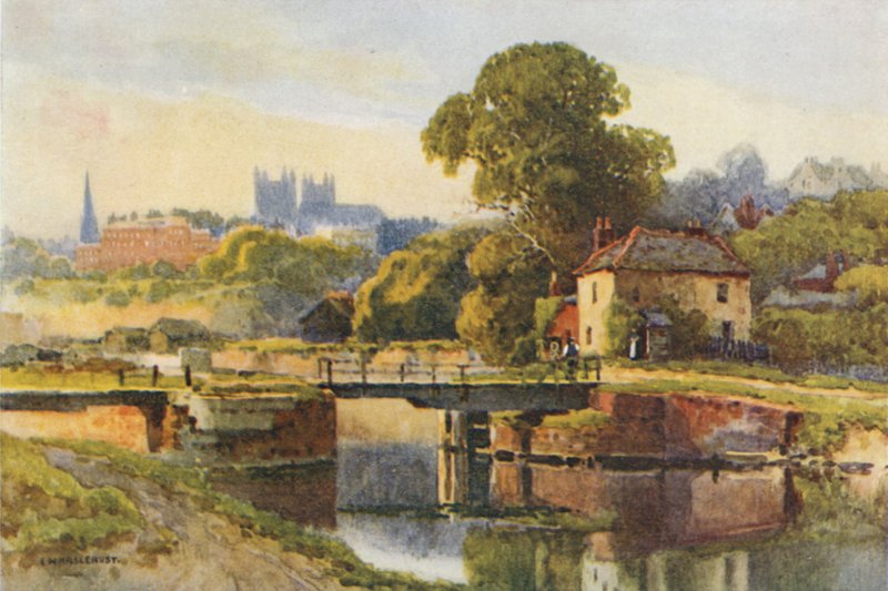Exeter z kanálu (barva lito) od Ernest William Haslehust