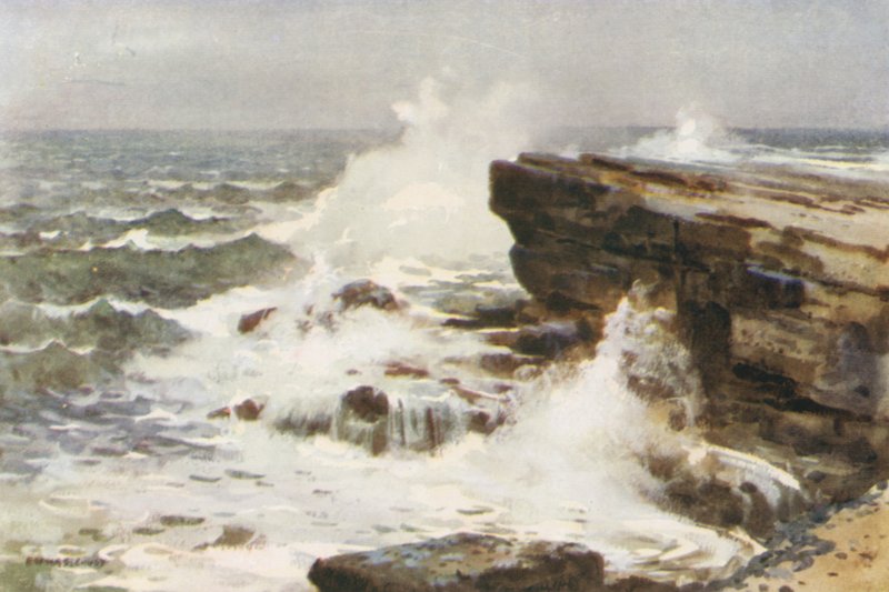Filey Brigg (barevné lito) od Ernest William Haslehust