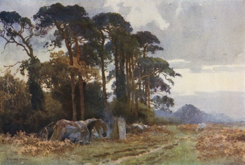 Cikáni v Coldharbour (barevné lito) od Ernest William Haslehust