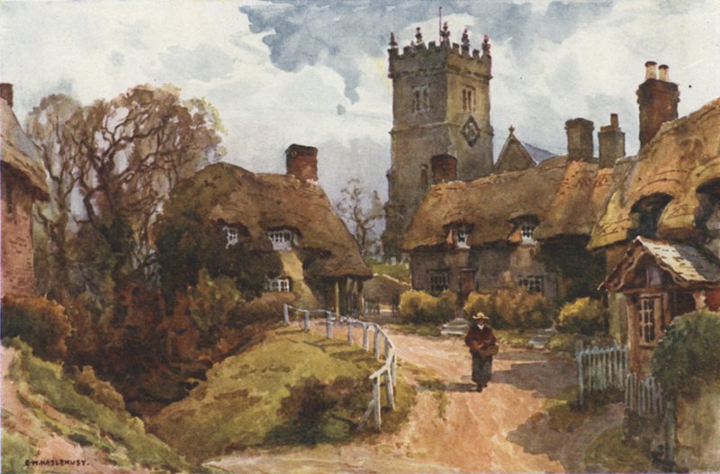 Godshill (barevné lito) od Ernest William Haslehust