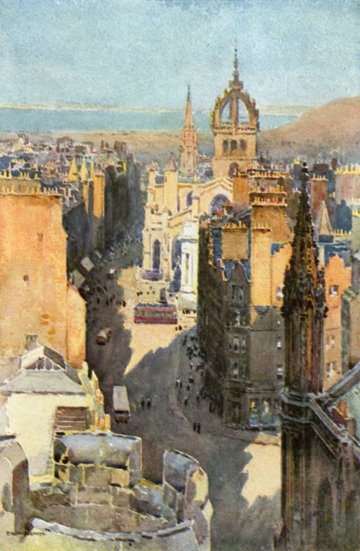 High Street (barevné lito) od Ernest William Haslehust