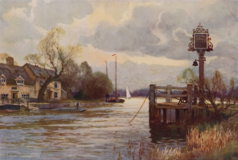 Horning Ferry (barevné lito) od Ernest William Haslehust