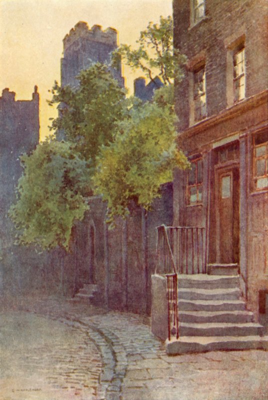 Old Barrack Yard, Belgravia (barva lito) od Ernest William Haslehust