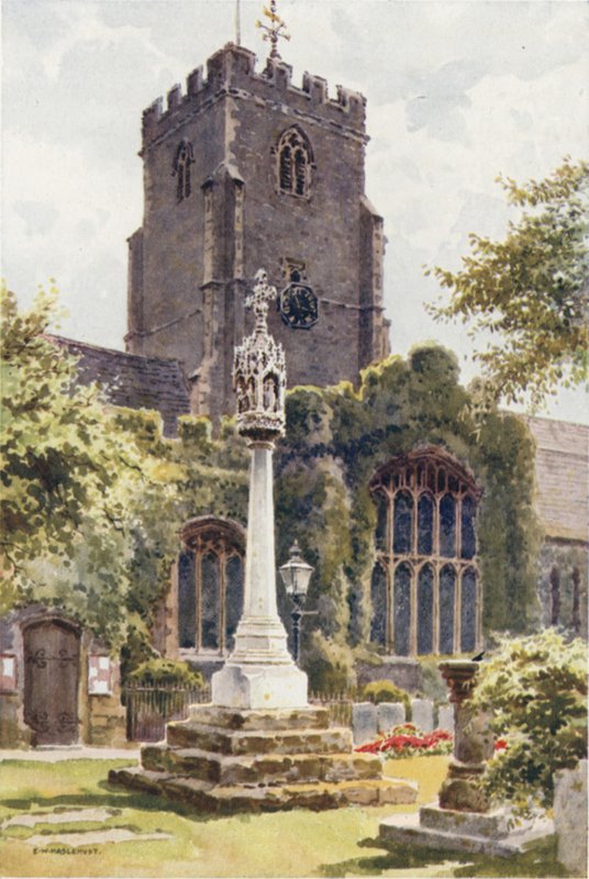 Farní kostel, Folkestone (barevné lito) od Ernest William Haslehust