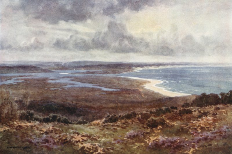Poole Harbour ze Studland (barevné lito) od Ernest William Haslehust