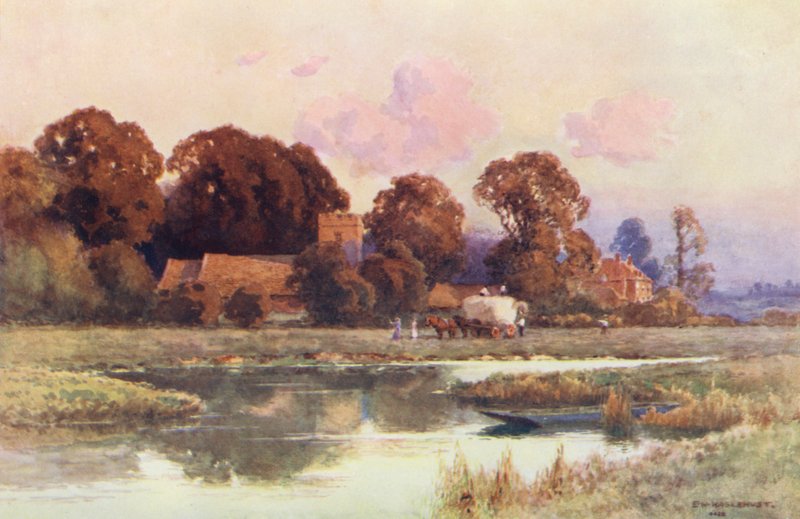 Řeka Temže: Buscot (barevná litografie) od Ernest William Haslehust