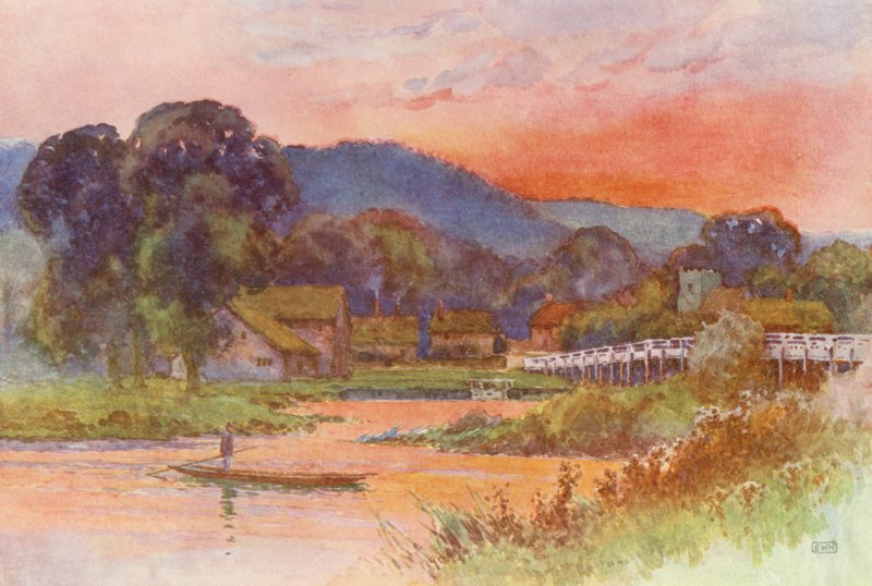 Řeka Temže: Streatley (barevná litografie) od Ernest William Haslehust
