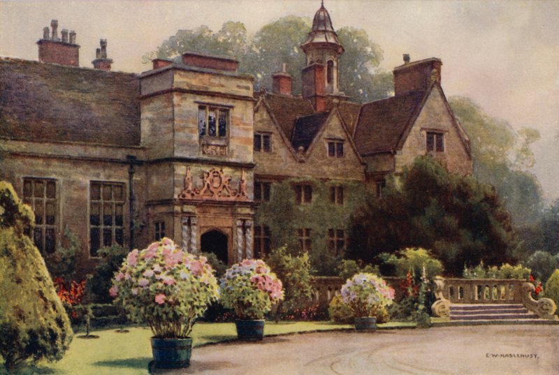 Rufford Abbey (barevné lito) od Ernest William Haslehust