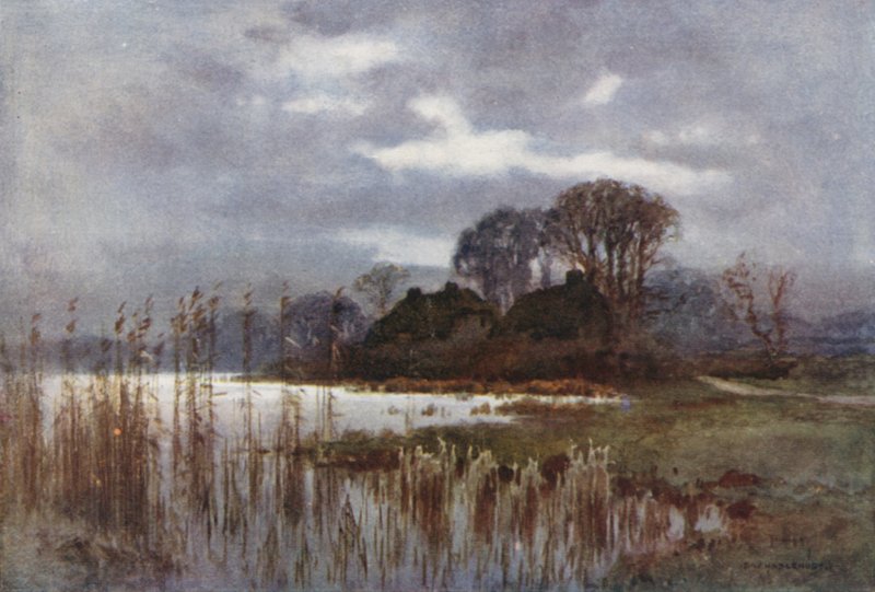 The Mill Pond, Beaulieu (barevné lito) od Ernest William Haslehust