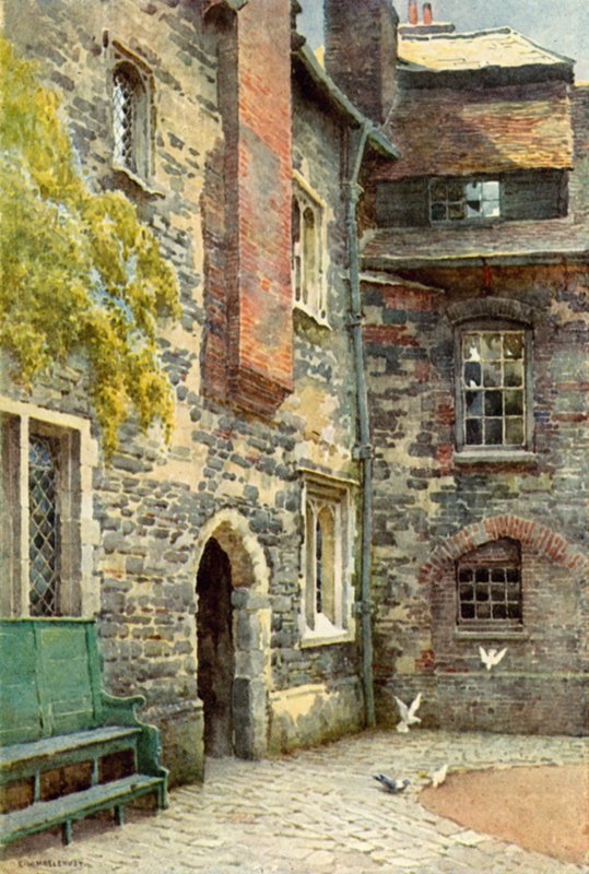 Washhouse Court, Charterhouse (barevně lito) od Ernest William Haslehust