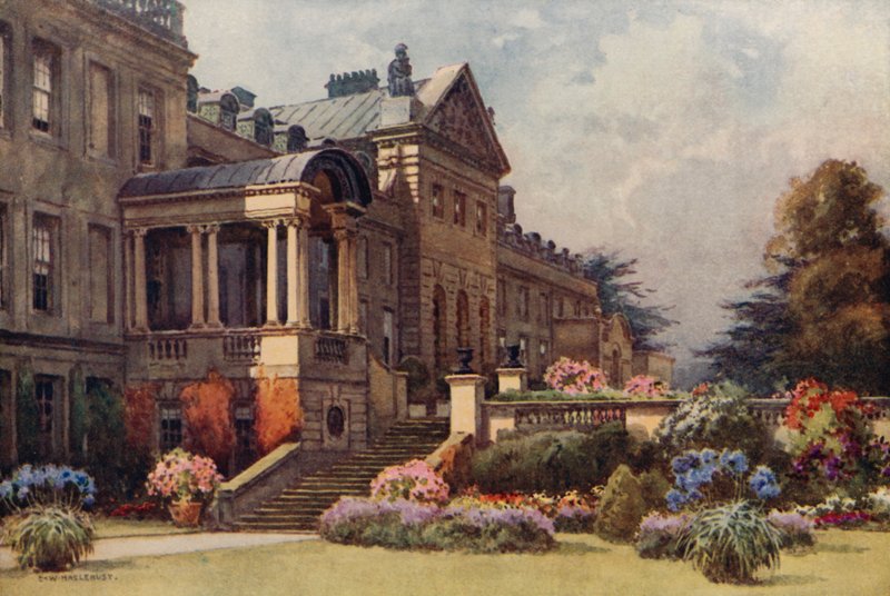 Welbeck Abbey (barevné lito) od Ernest William Haslehust