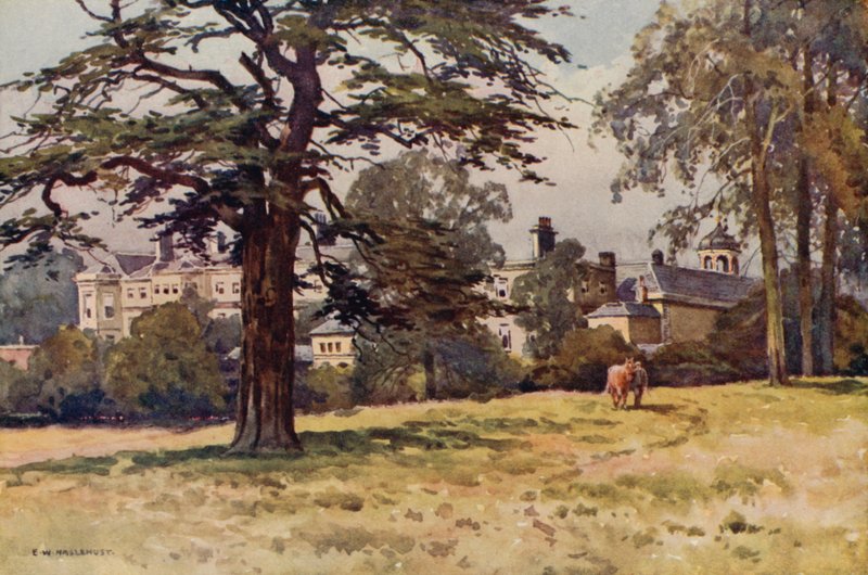 Worksop Manor (barevné lito) od Ernest William Haslehust