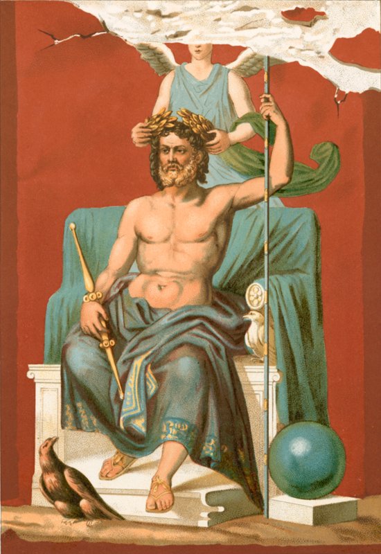 Zeus korunován vítězstvím od Etienne Antoine Eugene Ronjat