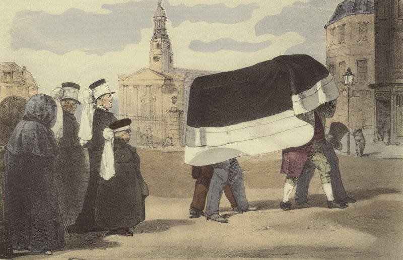 Pohřeb lidu od Eugene Louis after Lami