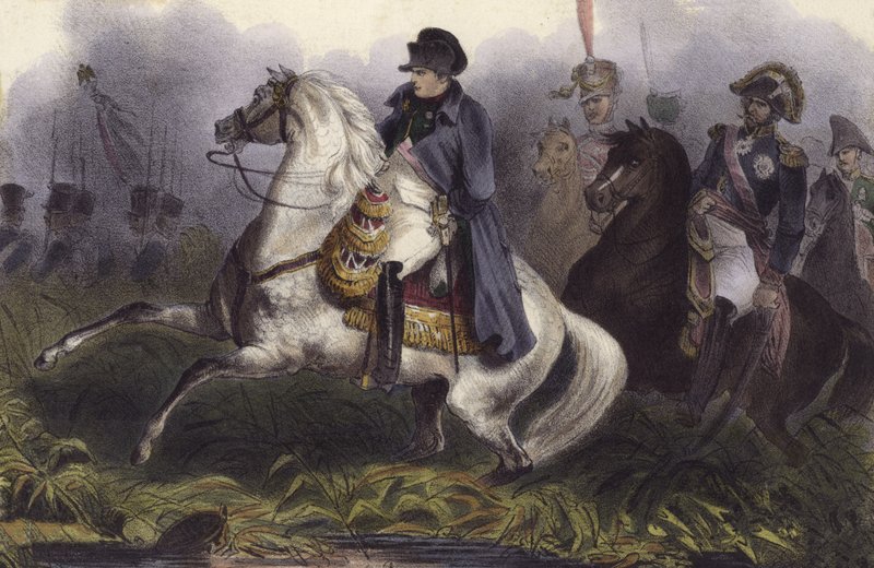 Napoleon v bitvě u Slavkova, 2. prosince 1805 (mezzotinta) od European School