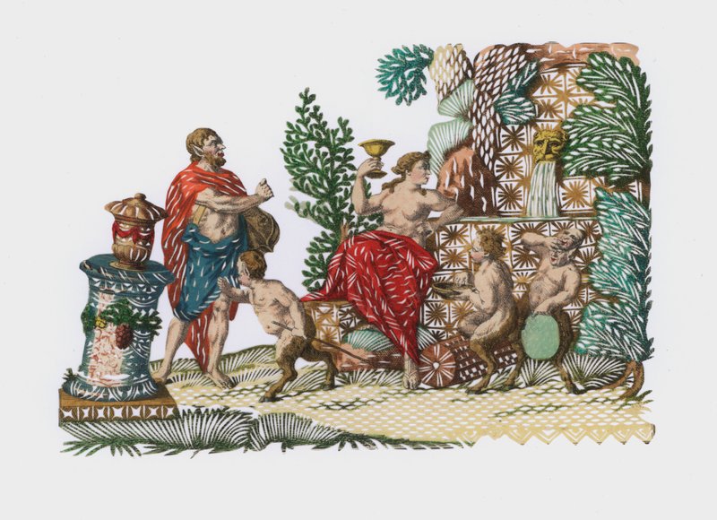 Bacchus a Ariadne (barevná rytina) od European School