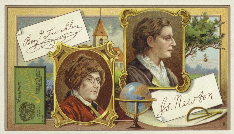 Benjamin Franklin a Isaac Newton od European School