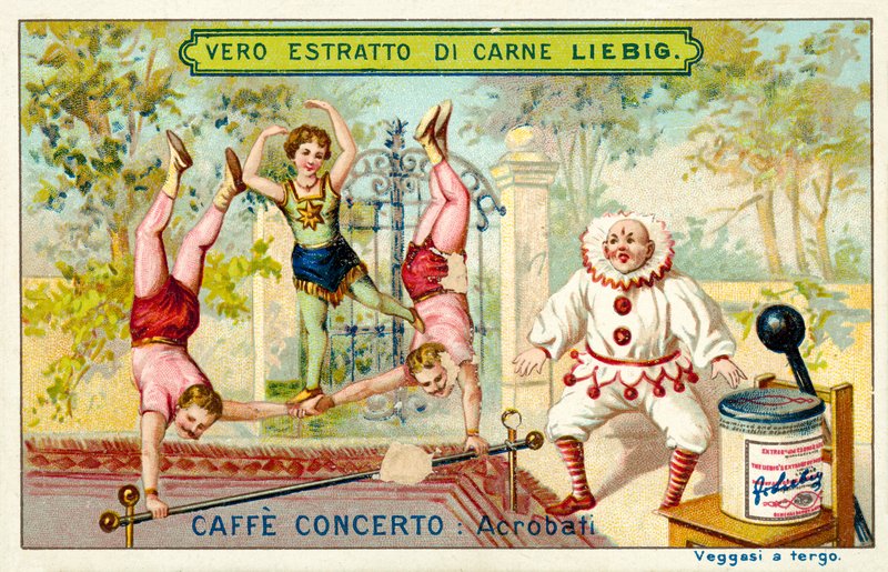 Caffe-concerto: akrobaté (chromolitho) od European School