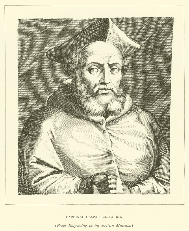 Kardinál Gaspar Contarini (rytina) od European School