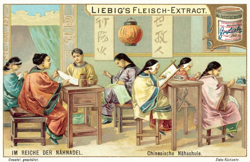 Čínská škola vyšívání (chromolitho) od European School