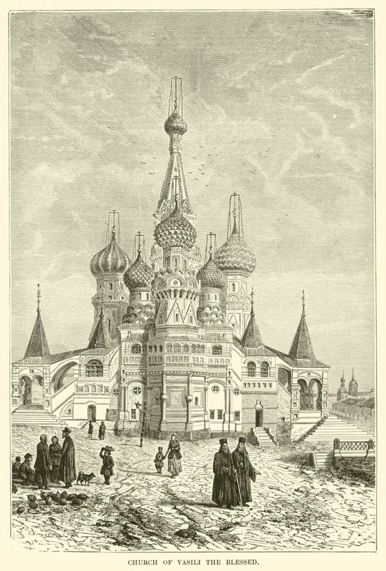 Kostel Vasilije blahoslaveného (rytina) od European School