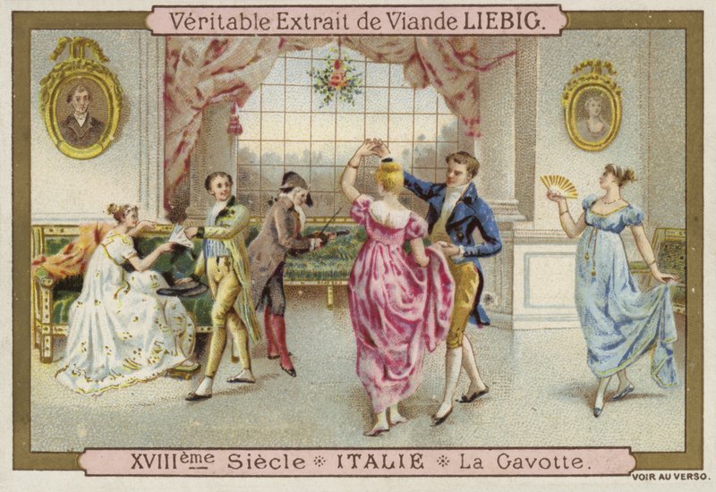 Dancing the Gavotte, Itálie, 18. století od European School