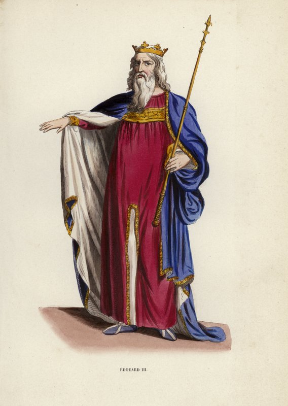 Edouard III (barevná rytina) od European School