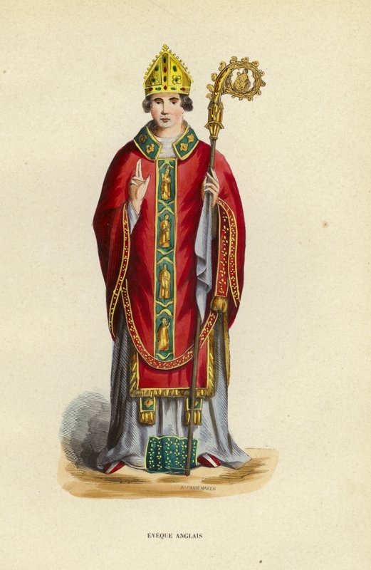 English Bishop (barevná rytina) od European School