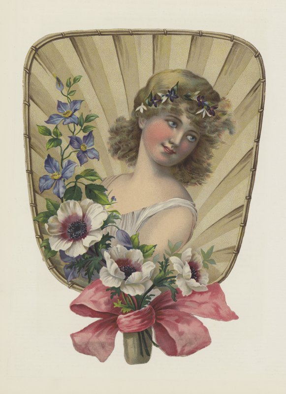 Dívka s květinami (barva litho) od European School