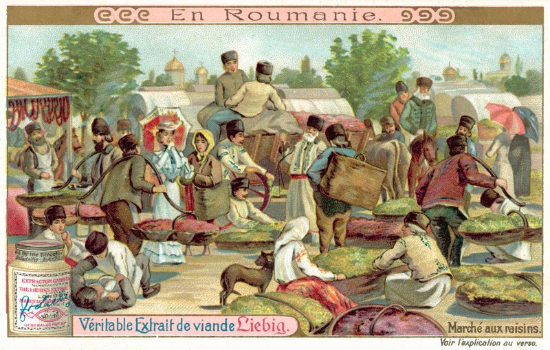 Hroznový trh, Rumunsko (chromolitho) od European School