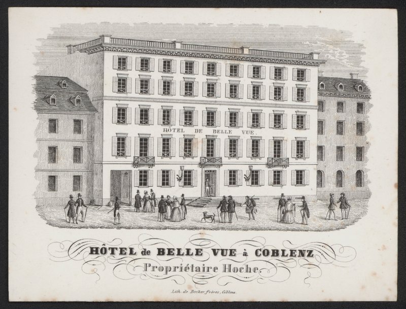 Hotel De Belle Vue, Coblenz (rytina) od European School