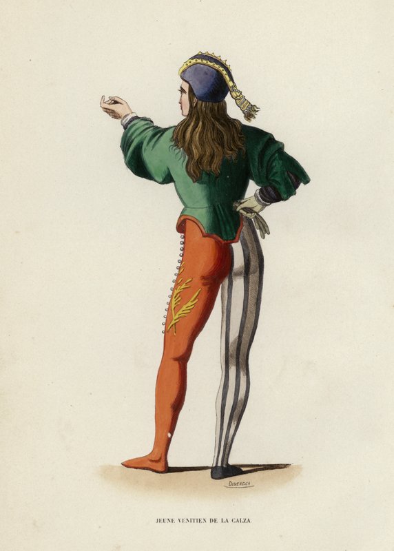 Young Venetian From La Calza (barevná rytina) od European School