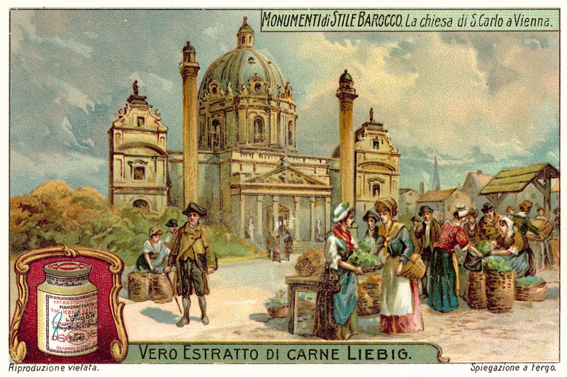 Karlskirche, Vídeň (chromolitho) od European School