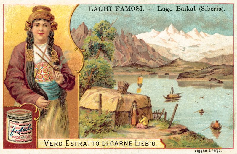 Jezero Bajkal, Sibiř (chromolitho) od European School
